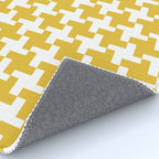 Houndstooth Pattern Mustard Yellow Rug Gallery Image 4