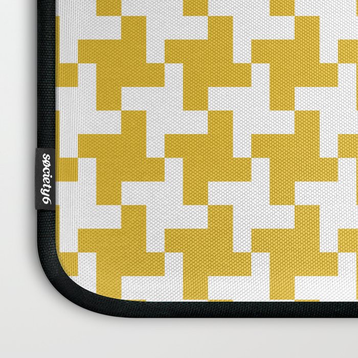 Houndstooth Pattern Mustard Yellow Laptop Sleeve Gallery Image 3