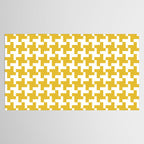 Houndstooth Pattern Mustard Yellow Tablecloth Gallery Image 2