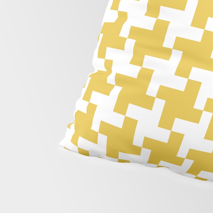 Houndstooth Pattern Mustard Yellow Pillow Sham Gallery Image 4