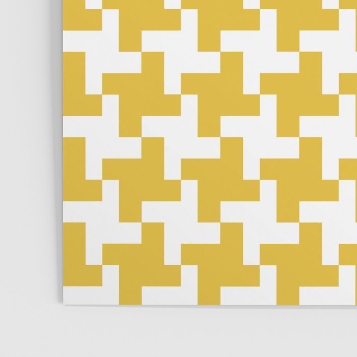 Houndstooth Pattern Mustard Yellow Poster Gallery Image 3