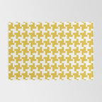 Houndstooth Pattern Mustard Yellow Rug Gallery Image 2