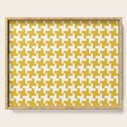 Houndstooth Pattern Mustard Yellow Serving Tray Gallery Image 1