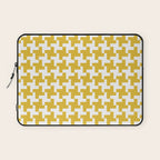 Houndstooth Pattern Mustard Yellow Laptop Sleeve Gallery Image 1