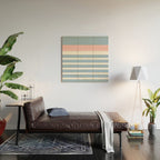 Mixed Stripe Pattern in Baby Blue, Pink, and White Wood Wall Art Gallery Image 2