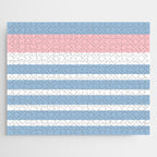 Mixed Stripe Pattern in Baby Blue, Pink, and White Jigsaw Puzzle Gallery Image 1