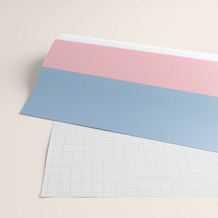 Mixed Stripe Pattern in Baby Blue, Pink, and White Wrapping Paper Gallery Image 2