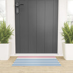 Mixed Stripe Pattern in Baby Blue, Pink, and White Welcome Mat Gallery Image 3