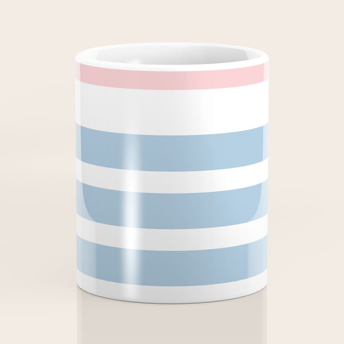 Mixed Stripe Pattern in Baby Blue, Pink, and White Coffee Mug Gallery Image 4