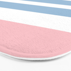 Mixed Stripe Pattern in Baby Blue, Pink, and White Bath Mat Gallery Image 3