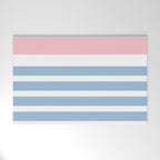 Mixed Stripe Pattern in Baby Blue, Pink, and White Welcome Mat Gallery Image 1