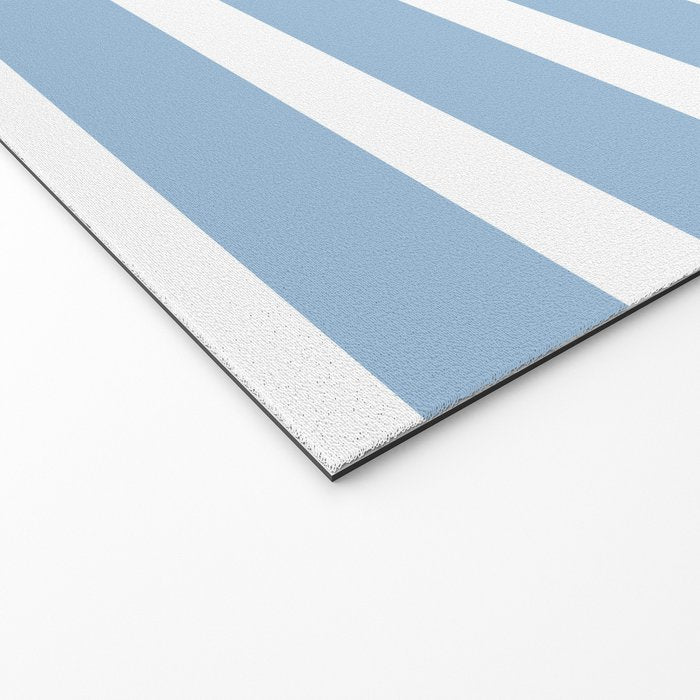 Mixed Stripe Pattern in Baby Blue, Pink, and White Welcome Mat Gallery Image 2