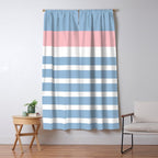 Mixed Stripe Pattern in Baby Blue, Pink, and White Window Curtain Gallery Image 5