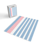 Mixed Stripe Pattern in Baby Blue, Pink, and White Jigsaw Puzzle Gallery Image 2
