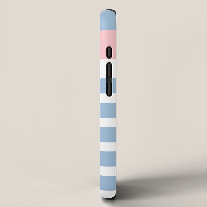 Mixed Stripe Pattern in Baby Blue, Pink, and White iPhone Case Gallery Image 2