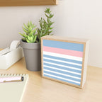 Mixed Stripe Pattern in Baby Blue, Pink, and White Mini Art Print Gallery Image 2