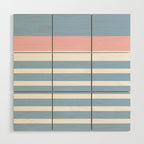 Mixed Stripe Pattern in Baby Blue, Pink, and White Wood Wall Art Gallery Image 1