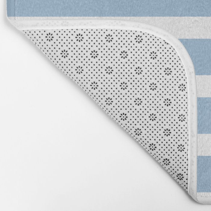 Mixed Stripe Pattern in Baby Blue, Pink, and White Bath Mat Gallery Image 2
