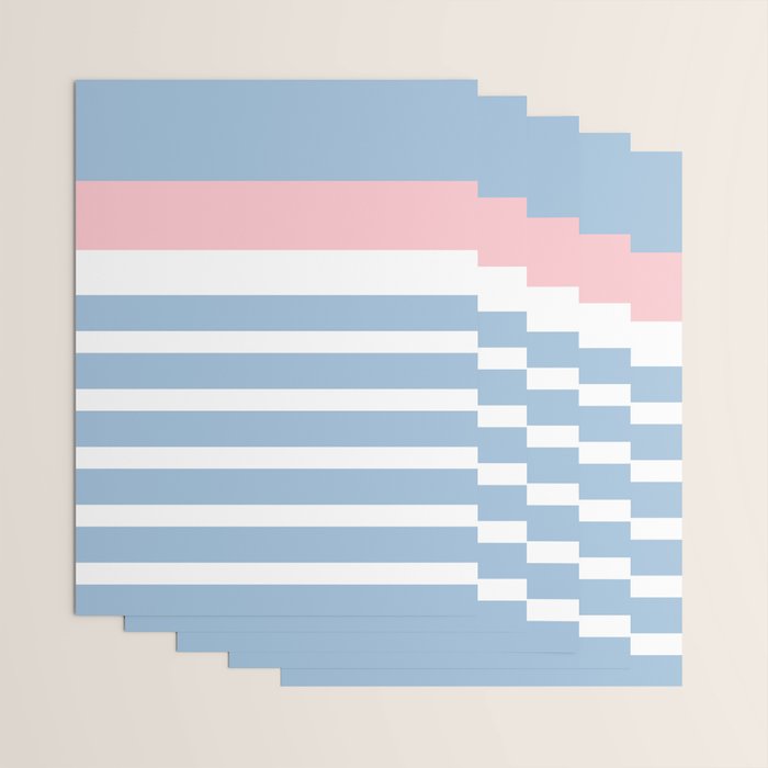 Mixed Stripe Pattern in Baby Blue, Pink, and White Wrapping Paper Gallery Image 3