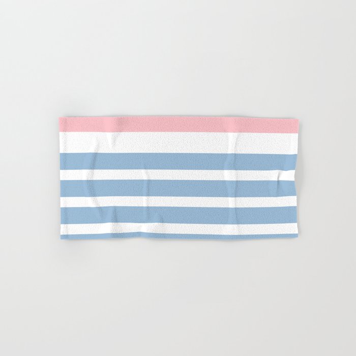 Mixed Stripe Pattern in Baby Blue, Pink, and White Bath Towel Gallery Image 1