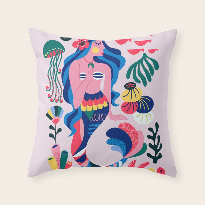 Mermaid Throw Pillow Gallery Image 6