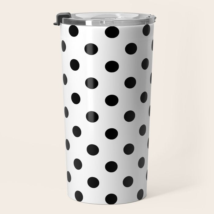 Black and white polka dots 1. Travel Mug Gallery Image 3