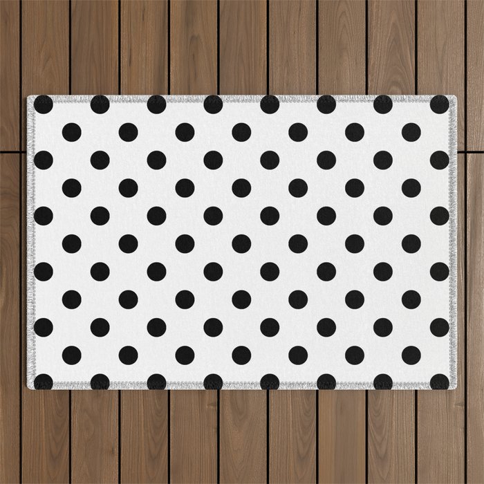 Black and white polka dots 1. Outdoor Rug Gallery Image 1