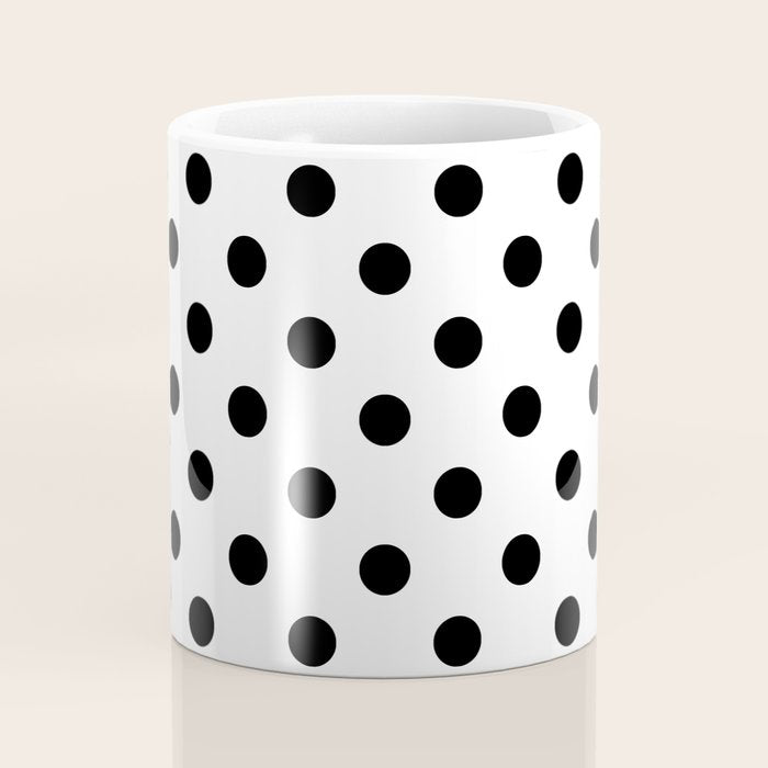 Black and white polka dots 1. Coffee Mug Gallery Image 4