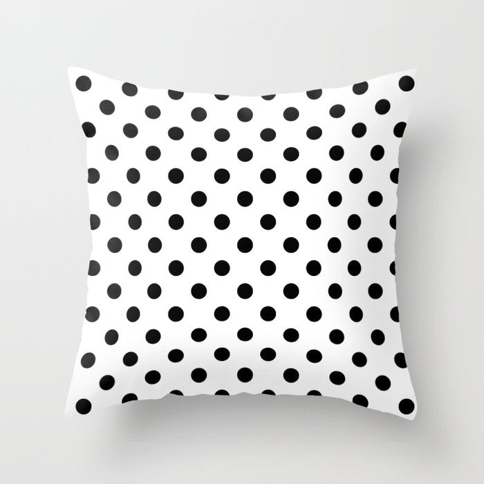 Black and white polka dots 1. Throw Pillow Gallery Image 1