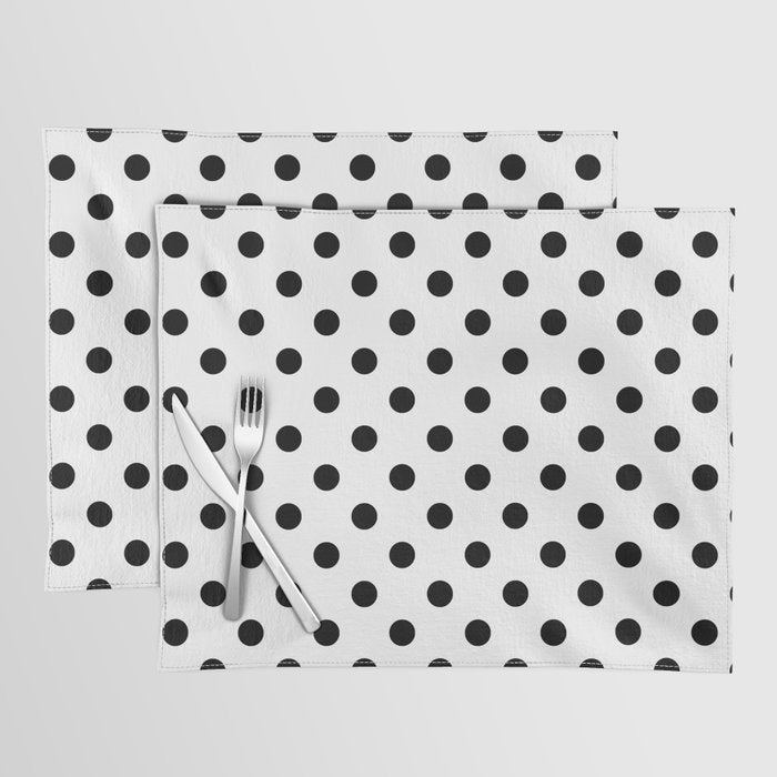 Black and white polka dots 1. Placemat Gallery Image 1