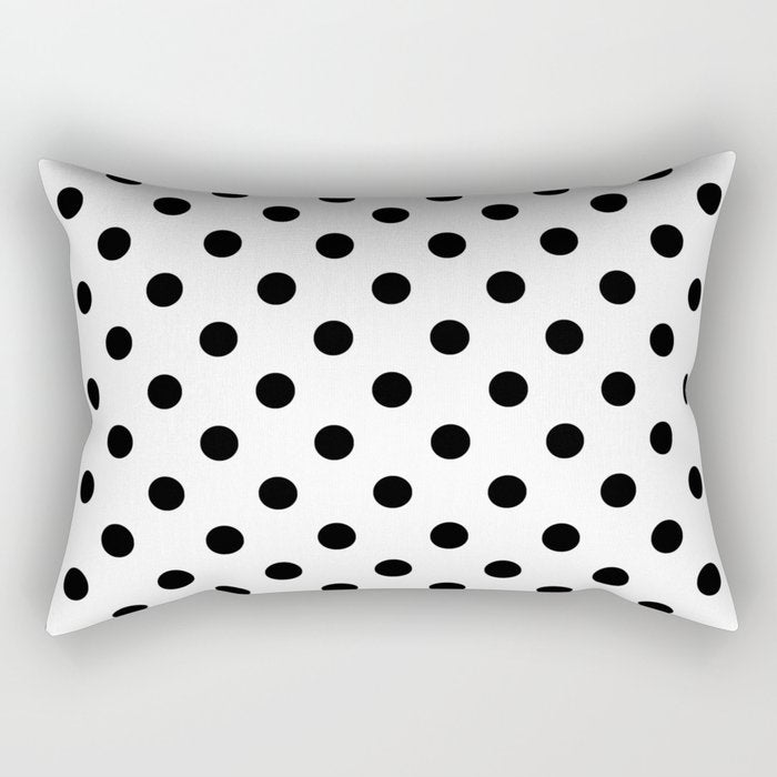 Black and white polka dots 1. Rectangular Pillow Gallery Image 1