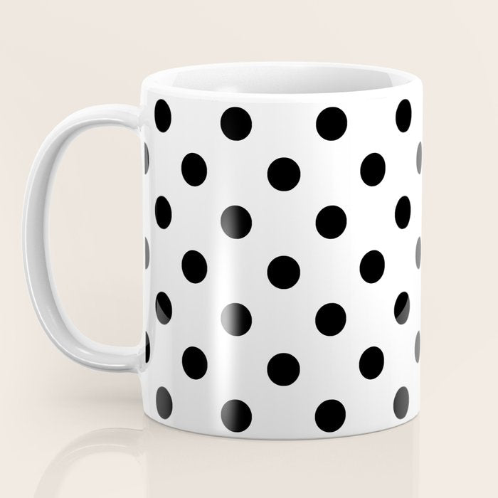 Black and white polka dots 1. Coffee Mug Gallery Image 3