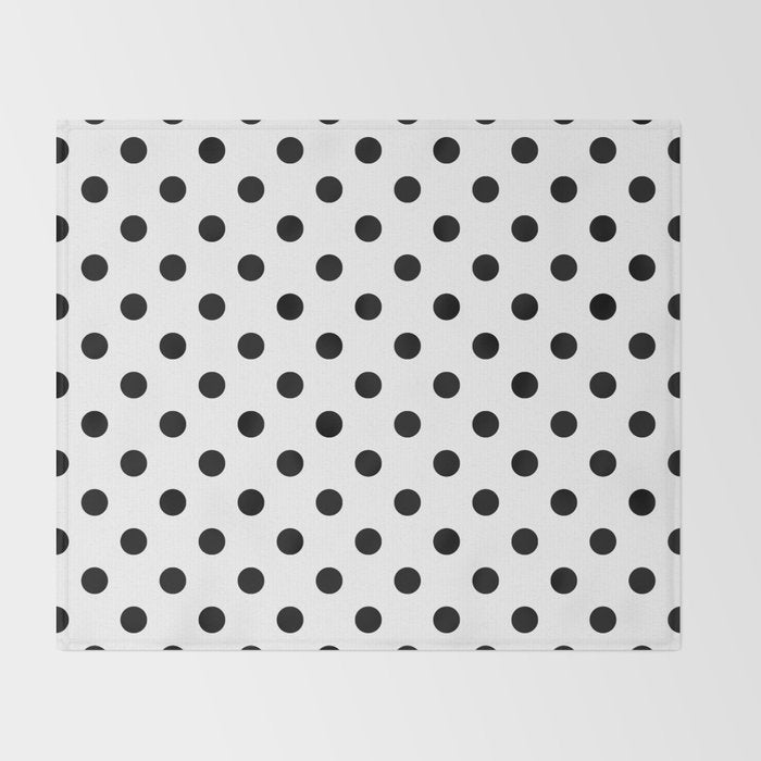 Black and white polka dots 1. Throw Blanket Gallery Image 2