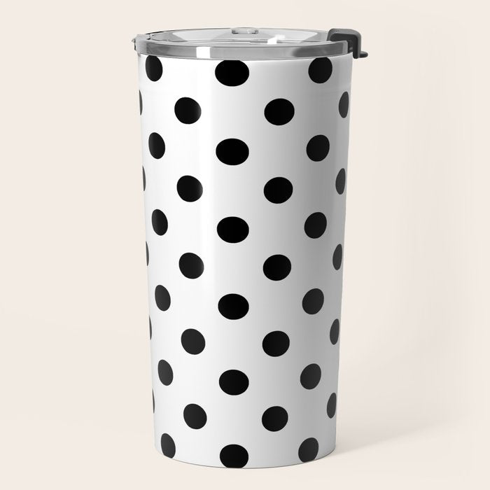 Black and white polka dots 1. Travel Mug Gallery Image 2
