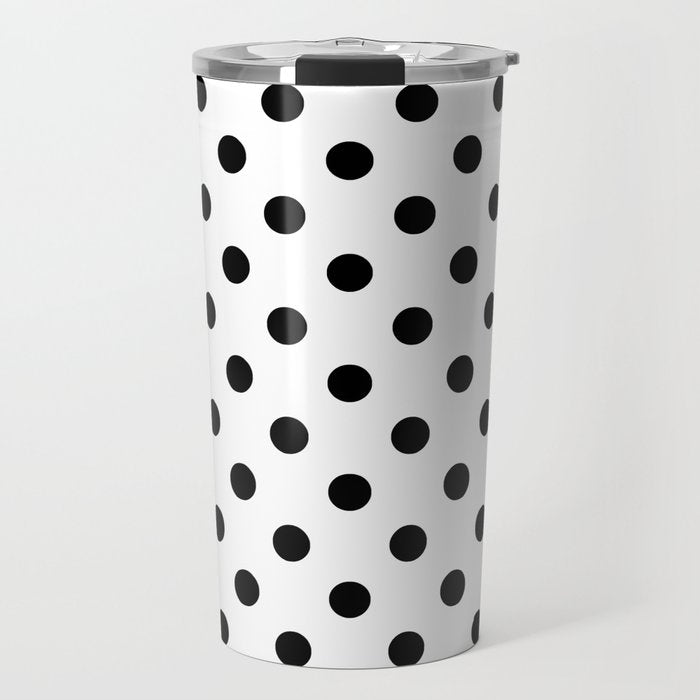 Black and white polka dots 1. Travel Mug Gallery Image 1