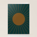 Minimal Sunrays - Teal Stationery Card Gallery Image 2