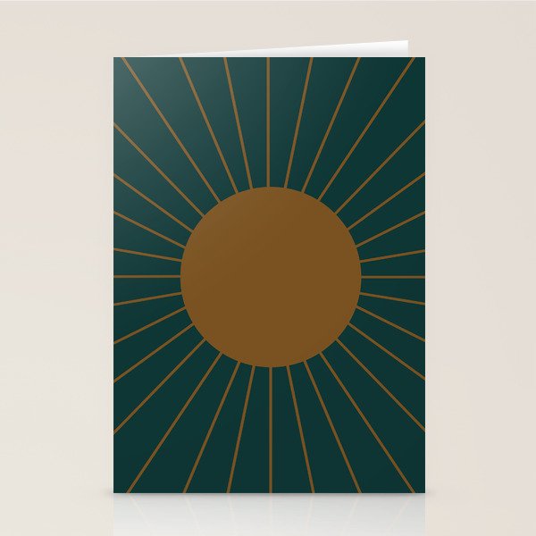 Minimal Sunrays - Teal Stationery Card Gallery Image 2