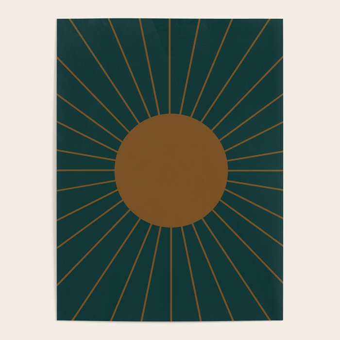 Minimal Sunrays - Teal Poster Gallery Image 4