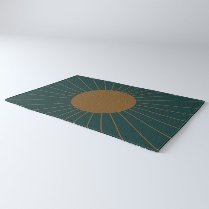 Minimal Sunrays - Teal Rug Gallery Image 3
