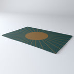 Minimal Sunrays - Teal Rug Gallery Image 3