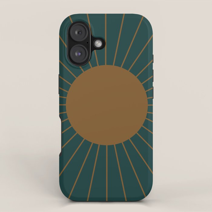 Minimal Sunrays - Teal iPhone Case Gallery Image 1
