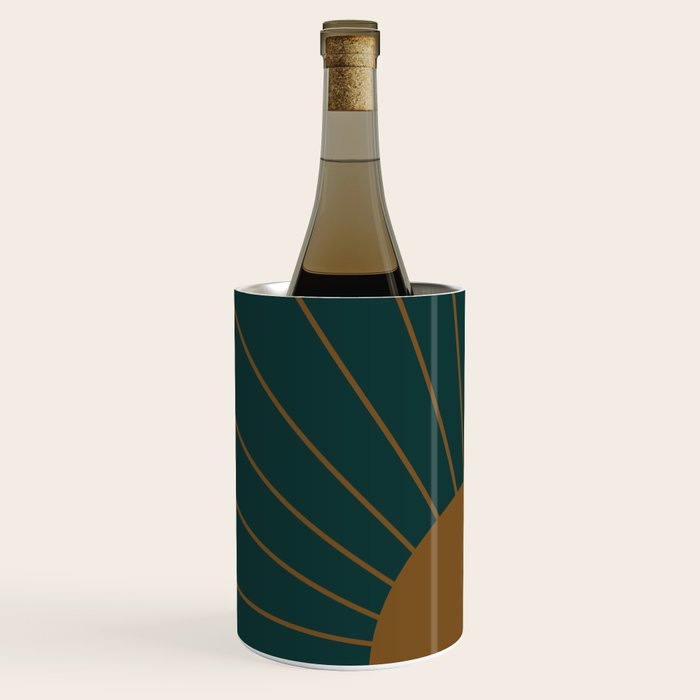 Minimal Sunrays - Teal Wine Chiller Gallery Image 2