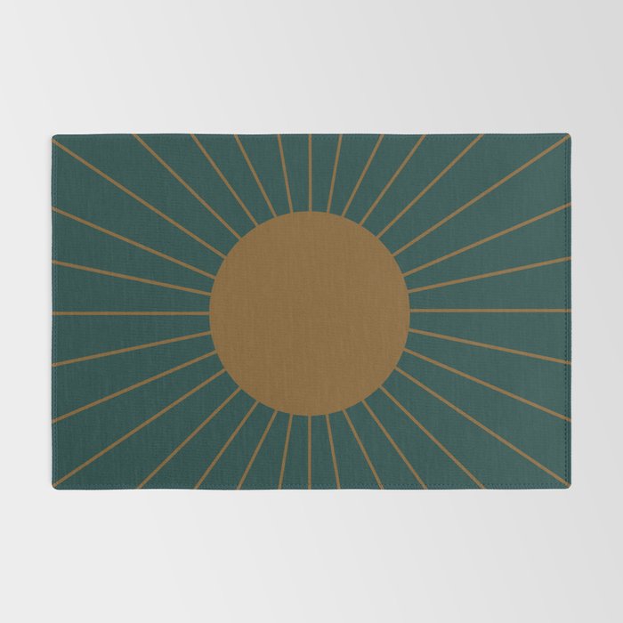 Minimal Sunrays - Teal Rug Gallery Image 2