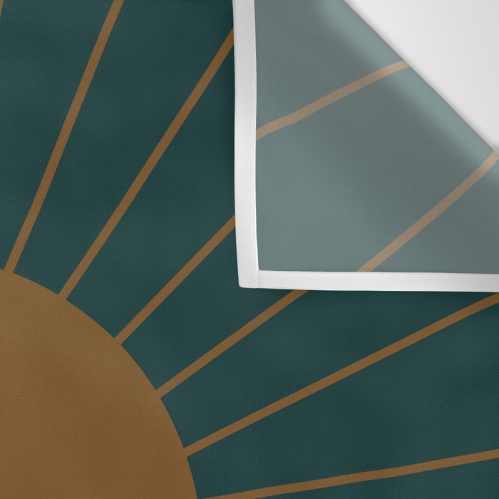 Minimal Sunrays - Teal Wall Tapestry Gallery Image 3