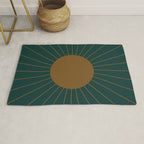 Minimal Sunrays - Teal Rug Gallery Image 1