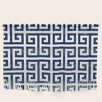 Dark Navy Blue and White Greek Key Pattern Wall Hanging Gallery Image 1