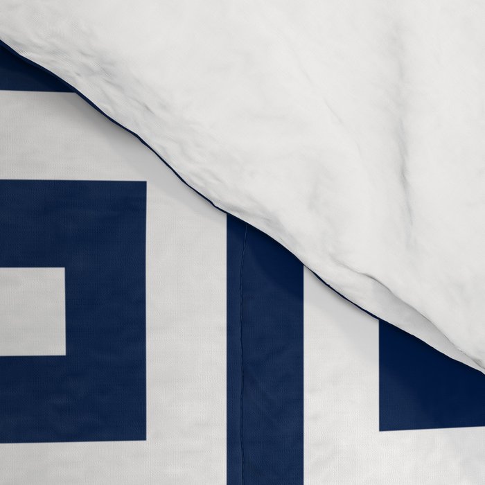 Dark Navy Blue and White Greek Key Pattern Comforter Gallery Image 4