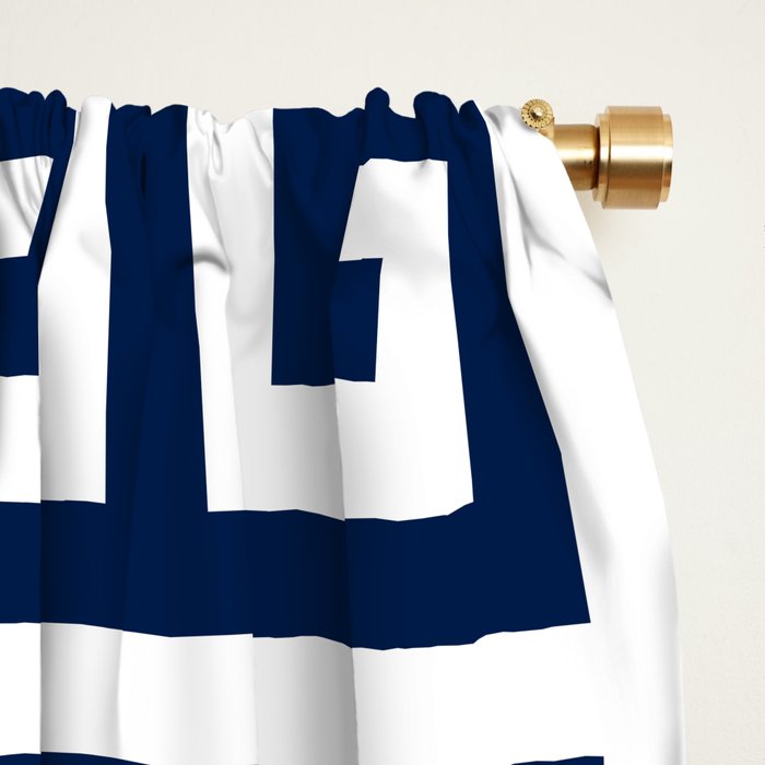 Dark Navy Blue and White Greek Key Pattern Window Curtain Gallery Image 2