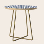 Dark Navy Blue and White Greek Key Pattern Side Table Gallery Image 1