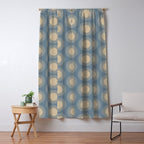 Boho Summer Sun Pattern XVII Blue and Beige Window Curtain Gallery Image 5